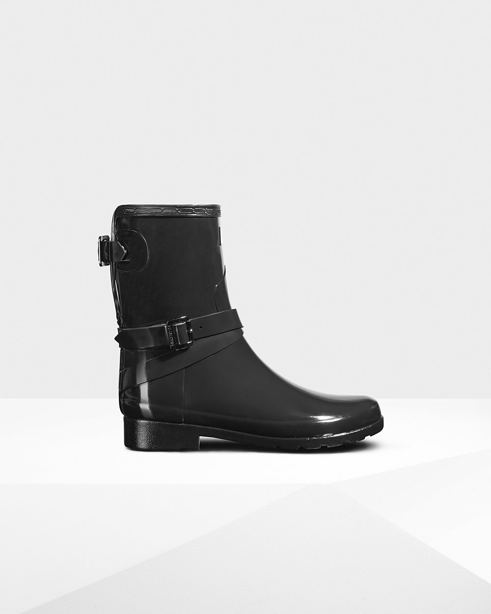 Botas De Cortas Refined Adjustable Gloss Hunter Mujer - Negros - 105482JFU